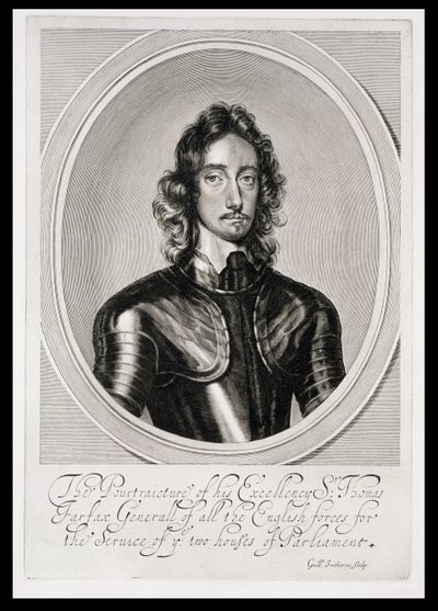 Portrait of Thomas, Lord Fairfax (engraved by William Faithorne) by Robert Walker